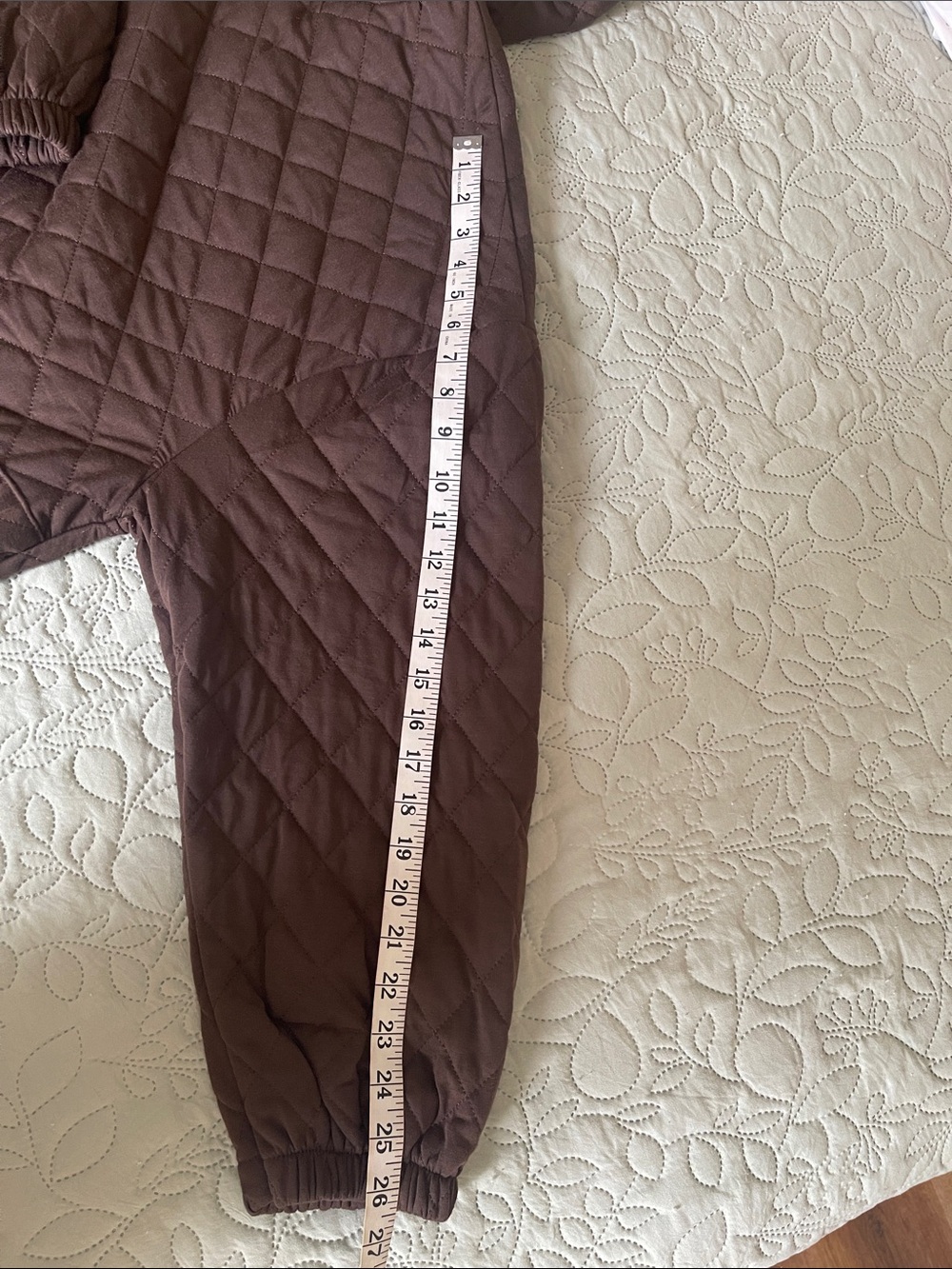 Love Brown Quilted Pullover Hoodie Pockets Size 4X - Picture 9 of 11